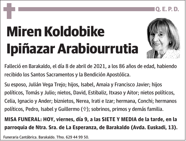 Miren Koldobike Ipiñazar Arabiourrutia