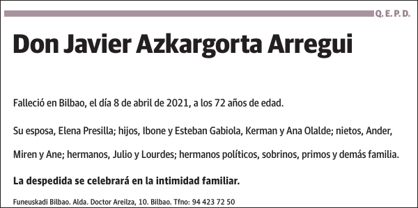 Javier Azkargorta Arregui