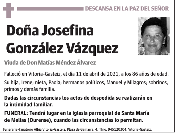 GONZALEZ VAZQUEZ, JOSEFINA