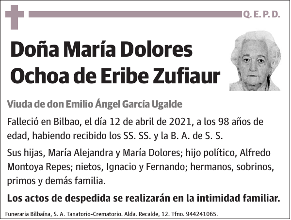 María Dolores Ochoa de Eribe Zufiaur