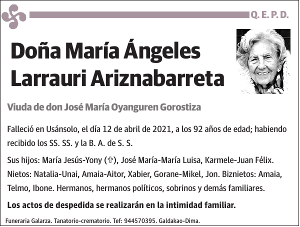 María Ángeles Larrauri Ariznabarreta