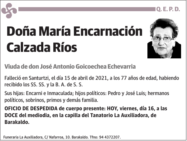 María Encarnación Calzada Ríos