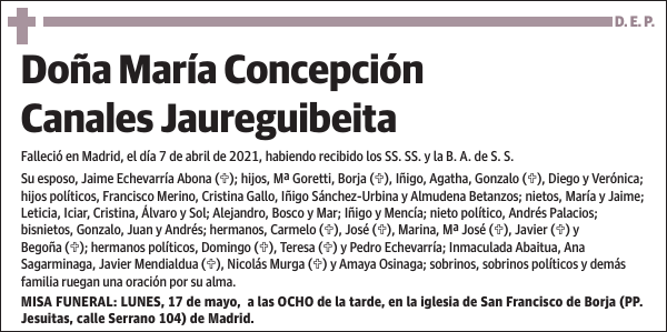 María Concepción Canales Jaureguibeita