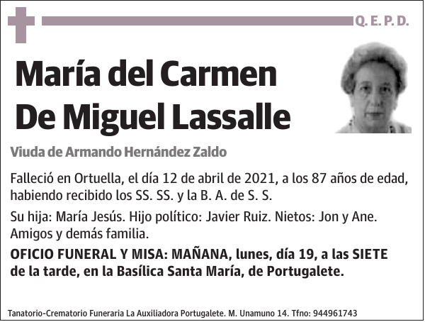 María del Carmen De Miguel Lassalle