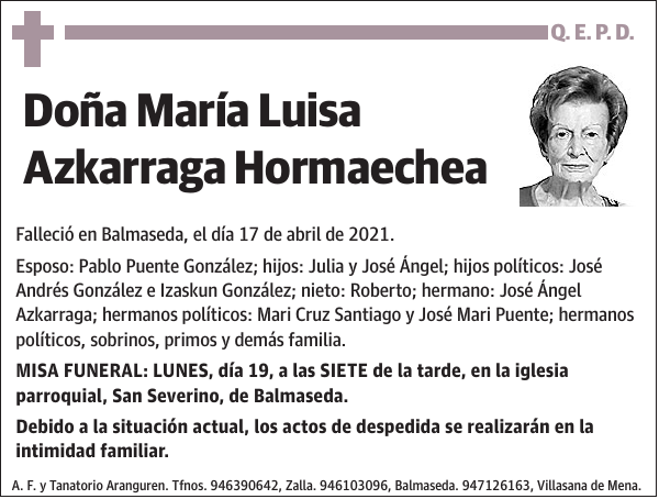 María Luisa Azkarraga Hormaechea