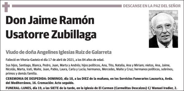 Jaime Ramón Usatorre Zubillaga