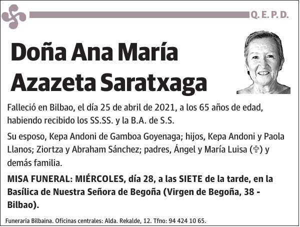 Ana María Azazeta Saratxaga