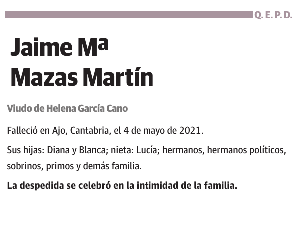 Jaime Mª Mazas Martín