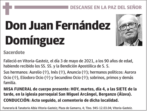 Juan Fernández Domínguez Sacerdote