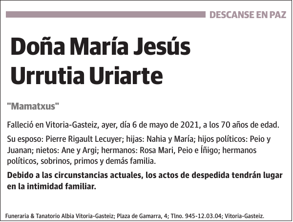 María Jesús Urrutia Uriarte