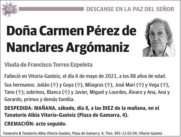 Carmen Pérez de Nanclares Argómaniz