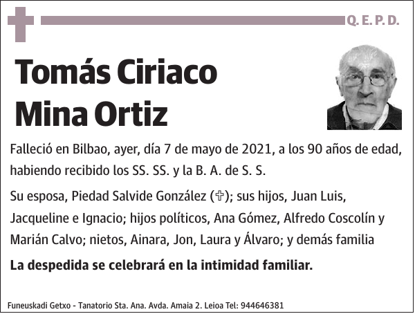 Tomás Ciriaco Mina Ortiz