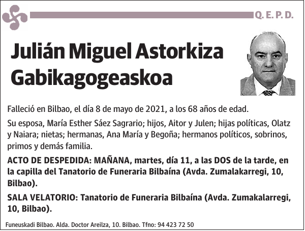 Julián Miguel Astorkiza Gabikagogeaskoa