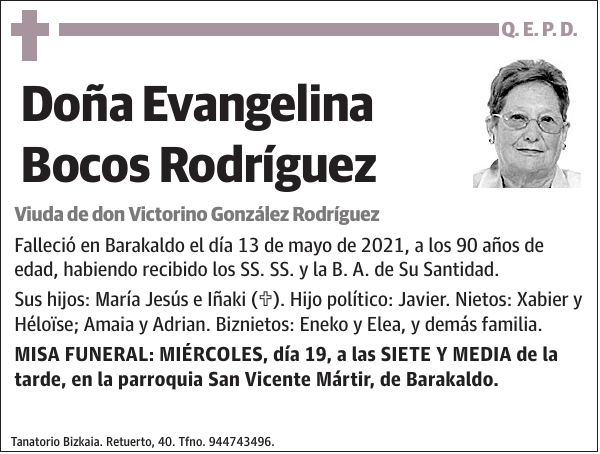 Evangelina Bocos Rodríguez