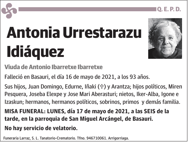 Antonia Urrestarazu Idiáquez