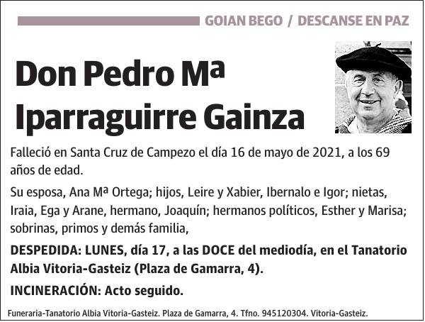 Pedro Mª Iparraguirre Gainza