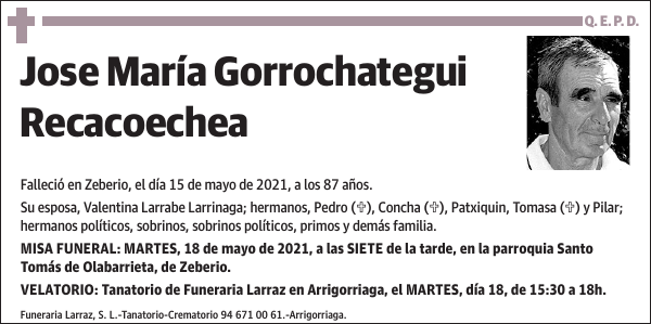 Jose María Gorrochategui Recacoechea