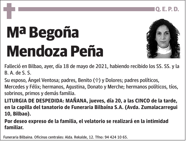 Mª Begoña Mendoza Peña