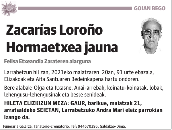 Zacarías Loroño Hormaetxea