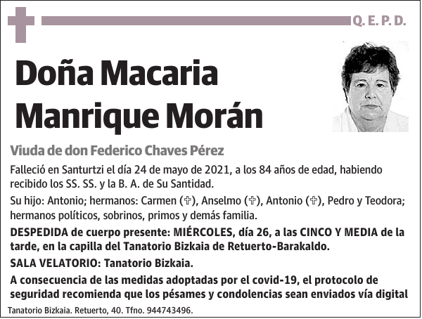 Macaria Manrique Morán