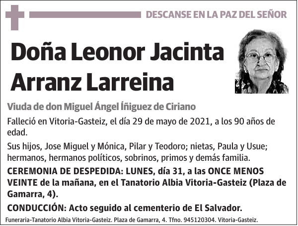 ARRANZ LARREINA,LEONOR JACINTA