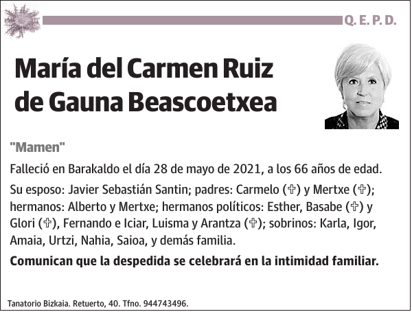 RUIZ DE GAUNA BEASCOETXEA,MARIA DEL CARMEN