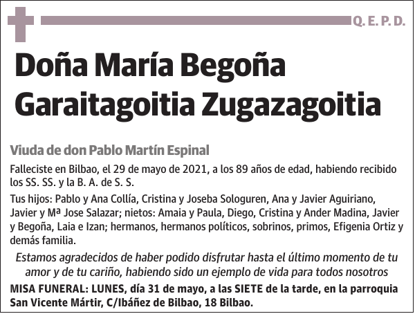 GARAITAGOITIA ZUGAZAGOITIA,MARIA BEGOÑA