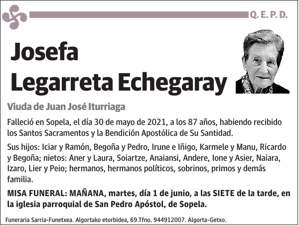 Josefa Legarreta Echegaray