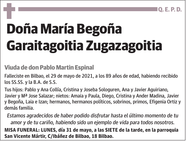 María Begoña Garaitagoitia Zugazagoitia