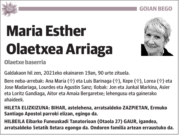 Maria Esther Olaetxea Arriaga