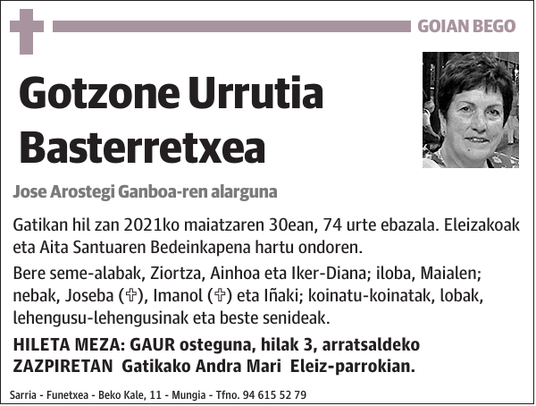 Gotzone Urrutia Basterretxea