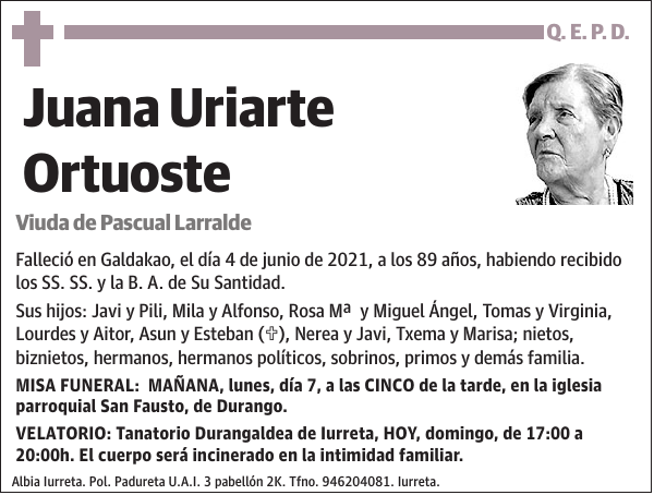 Juana Uriarte Ortuoste