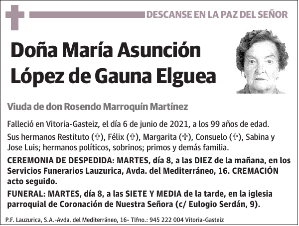 María Asunción López de Gauna Elguea