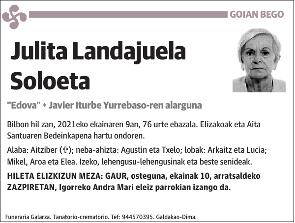 Julita Landajuela Soloeta