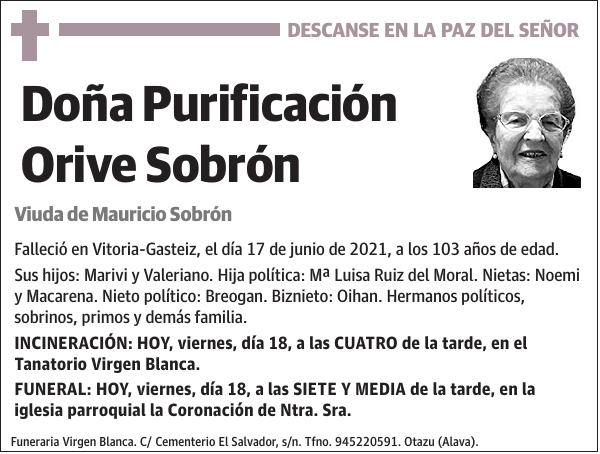 Purificación Orive Sobrón