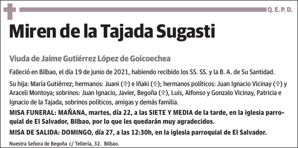 Miren de la Tajada Sugasti