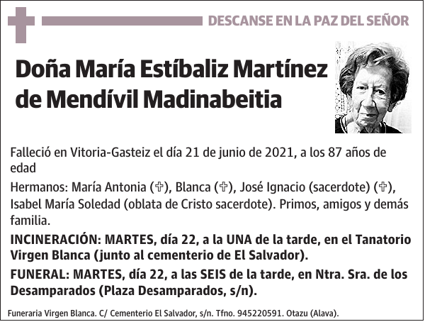 María Estíbaliz Martínez de Mendívil Madinabeitia