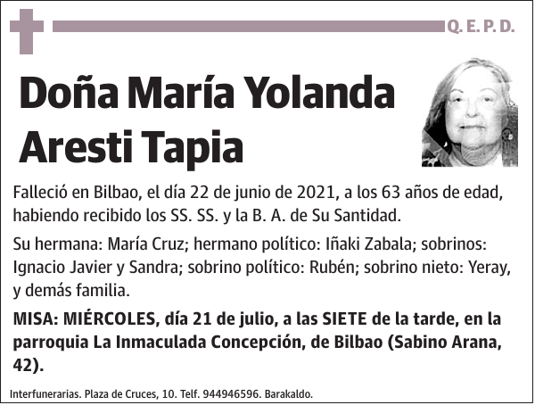 María Yolanda Aresti Tapia