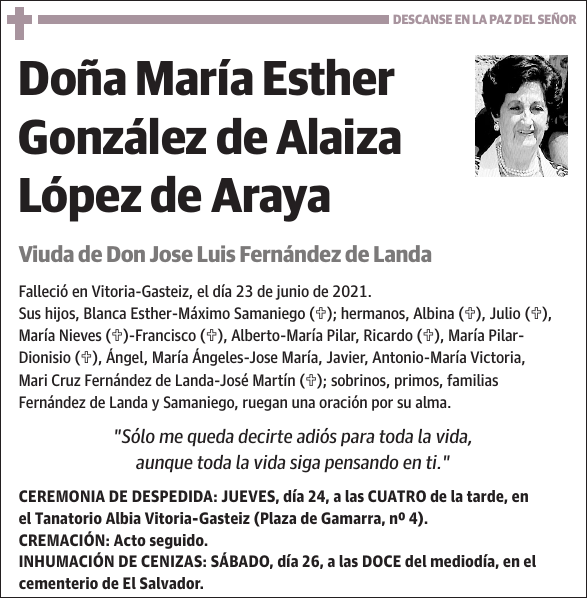 María Esther González de Alaiza López de Araya