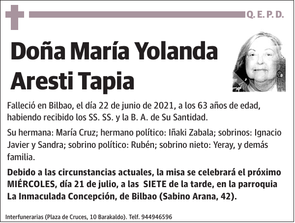 María Yolanda Aresti Tapia