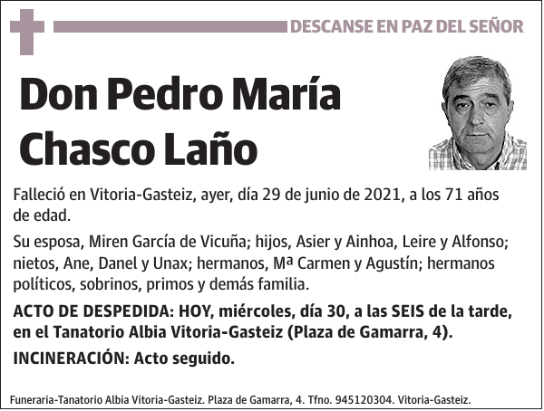 DEL SEÑOR Pedro María Chasco Laño