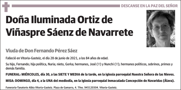 Iluminada Ortiz de Viñaspre Sáenz de Navarrete