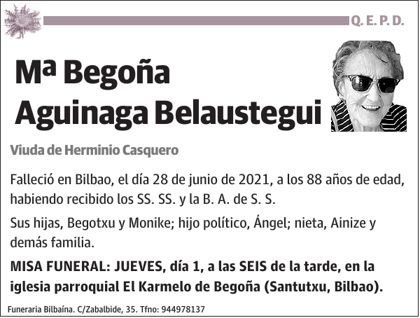 Mª Begoña Aguinaga Belaustegui