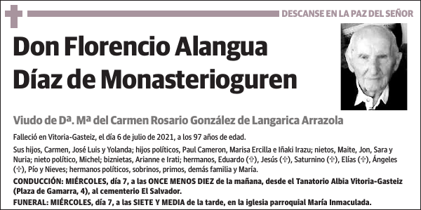 Florencio Alangua Díaz de Monasterioguren