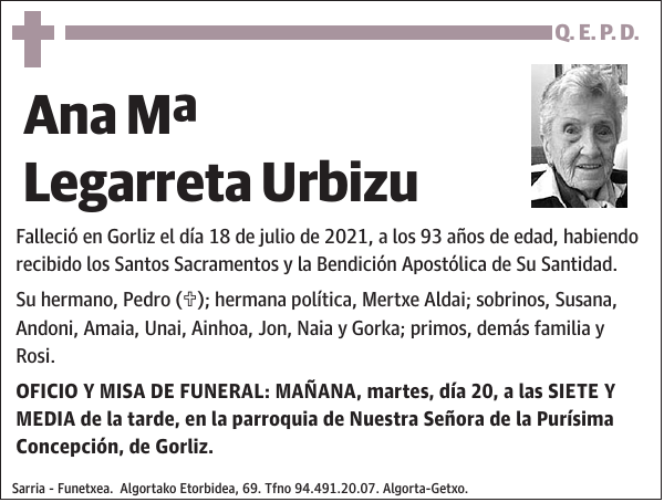 Ana Mª Legarreta Urbizu