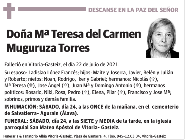 Mª Teresa del Carmen Muguruza Torres