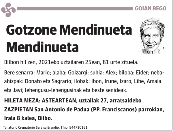 Gotzone Mendinueta Mendinueta