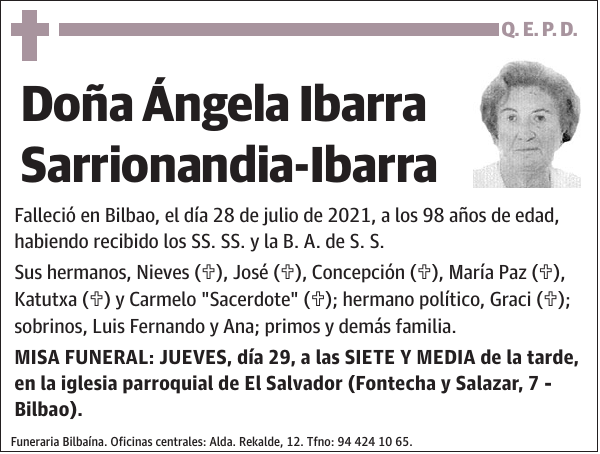 Ángela Ibarra Sarrionandia-Ibarra