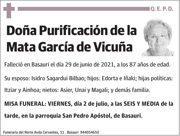 Purificación de la Mata García de Vicuña