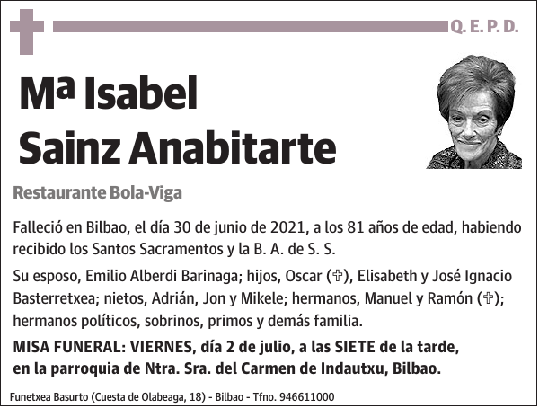 Mª Isabel Sainz Anabitarte